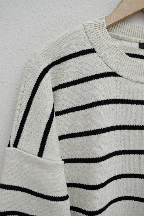arm Button Detailed Katlamalı Knitwear Sweater -Stone