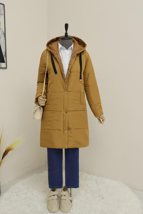 Lined Hooded Inflatable Coat -Taba