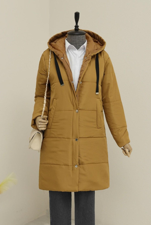 Lined Hooded Inflatable Coat -Taba
