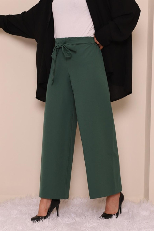 waisted Laced Double Plentiful Trotter Pants -Emerald