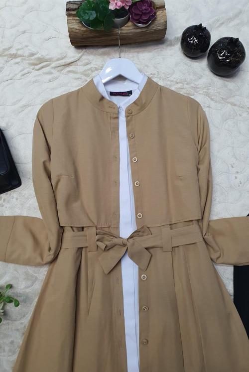 Bolerolu Summery Linen Women-Jackets -Mink