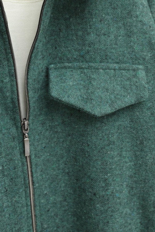 Pocket Detailed Zipped Jacket -Petrol