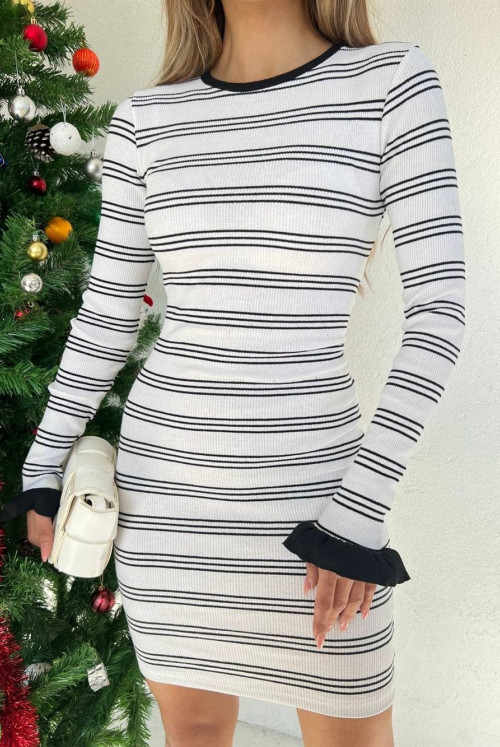 Arm Ucu baggy Striped Camisole Dress -White