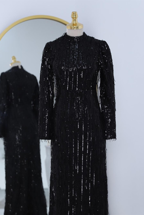 Pul Payet Inlaid Evening Dress -Black