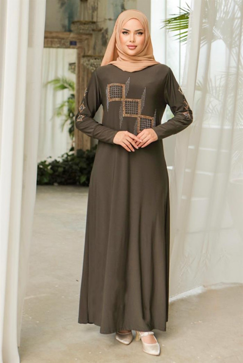 Amaya stony Hijab Dress 832 - Khaki