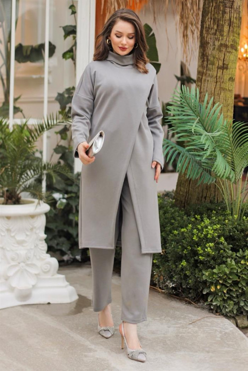 Asymmetric Kesim Suit 791 - Grey