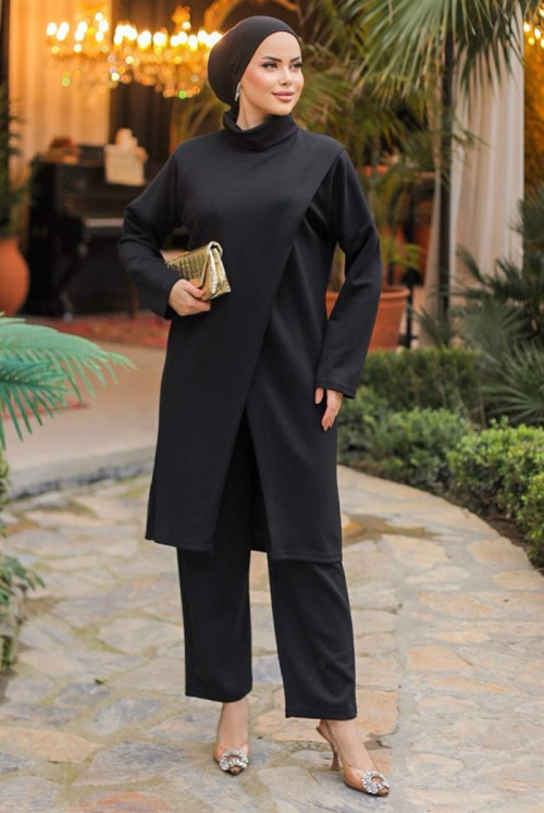 Asymmetric Kesim Suit 791 - Black