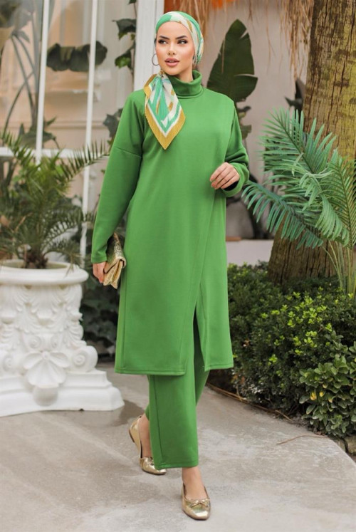 Asymmetric Kesim Suit 791 - Green