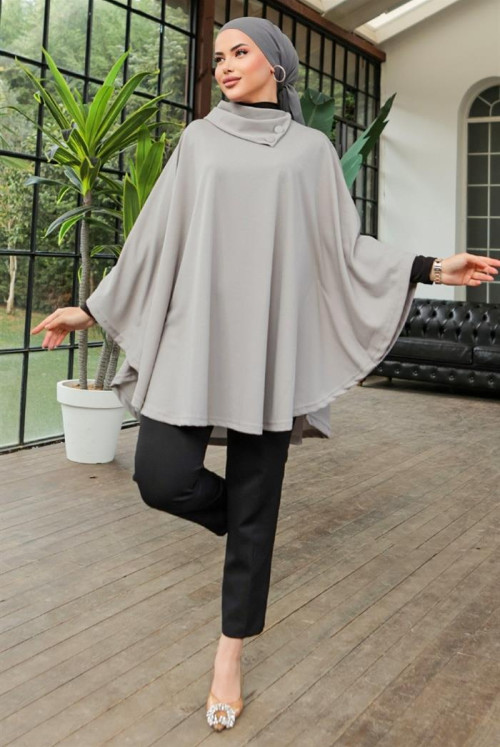 Ayca Hijab poncho 783 - Grey