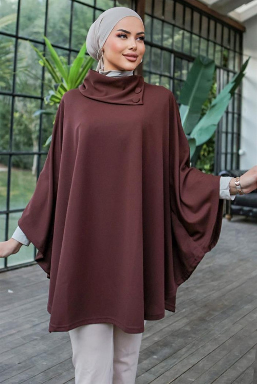 Ayca Hijab poncho 783 - Brown