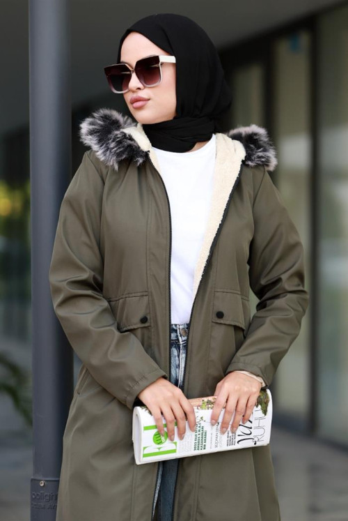 Denis Fitted Hijab Mont 589 - Khaki