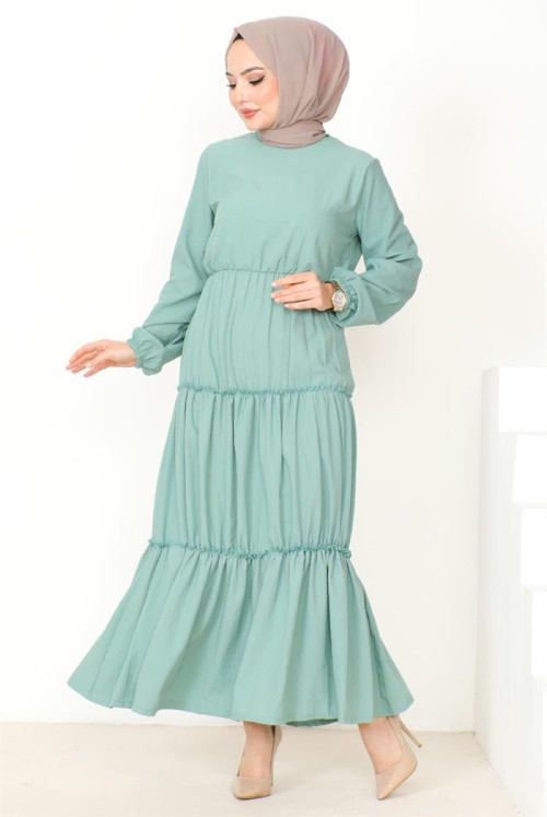 Evza Kat Kat Hijab Dress 863 - Mint