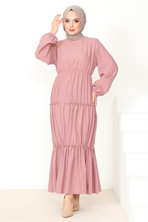 Evza Kat Kat Hijab Dress 863 - Light Pink