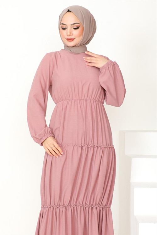 Evza Kat Kat Hijab Dress 863 - Light Pink