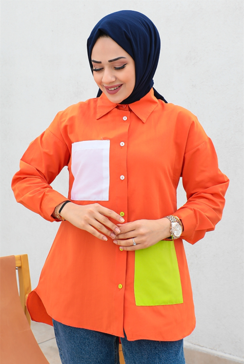 Tanyel Double Colored Shirt 491 - Orange