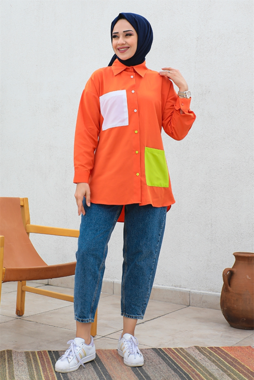 Tanyel Double Colored Shirt 491 - Orange