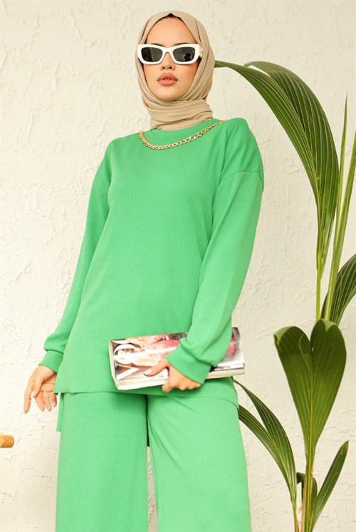 chained Hijab Suit 702 - Green