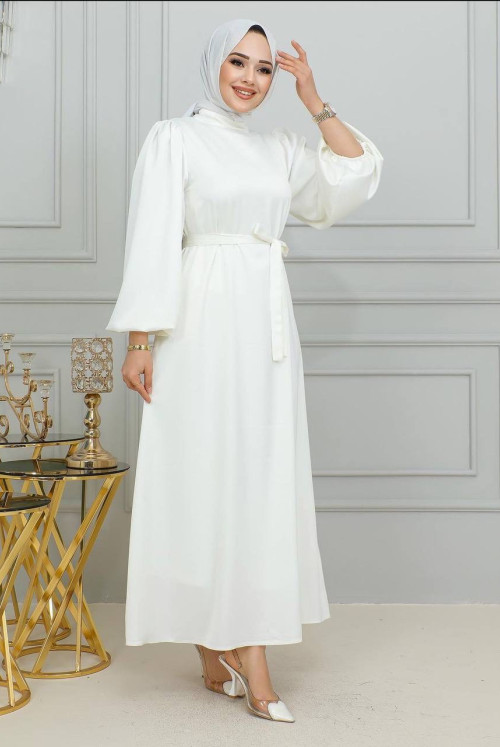 White satin dress aya8