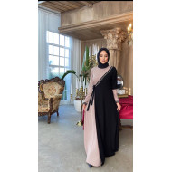 Black & pink abaya tii9