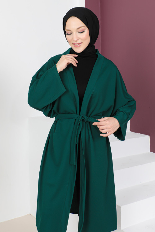 waisted Belted Kimono TSD230617 Emerald