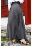 waisted Elastic Pleated Skirt TSD240217 Smoked