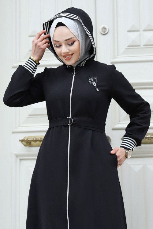 from end Zipped Arma Detailed Ribanalı Women-Jackets TSD240301