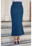 Pockets Jeans Skirt TSD240509 Blue