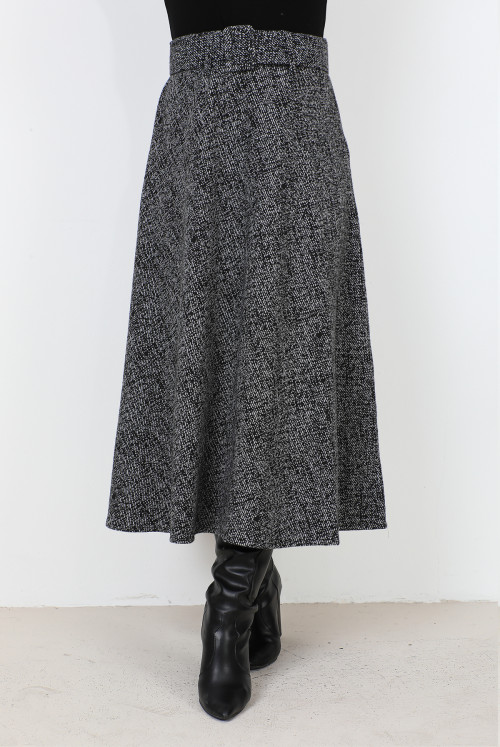 Patterned Winter Mevlana Skirt TSD231017 Grey