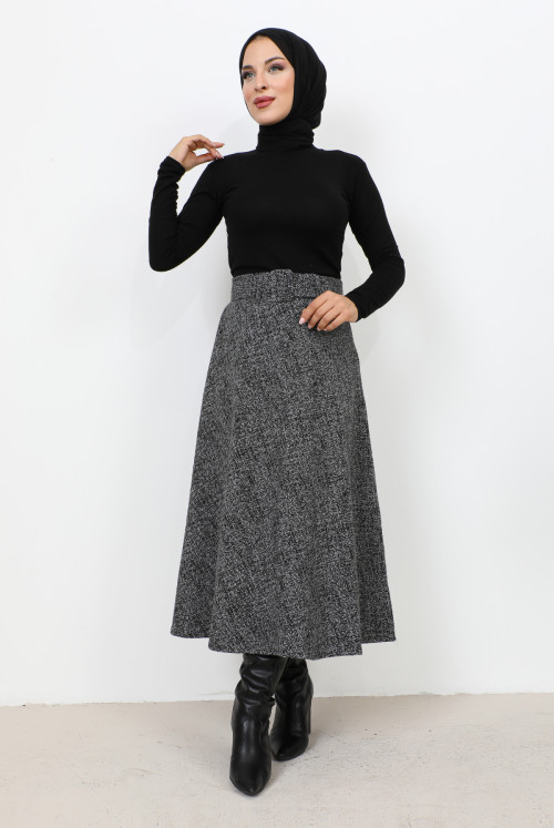 Patterned Winter Mevlana Skirt TSD231017 Grey