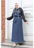 skirt Tasseled Front Half Zipped Jeans Dress TSD240316