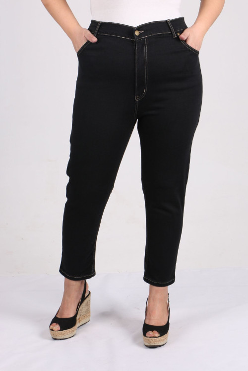 9125 Plus Size Boyfriend Jeans Pants - Black