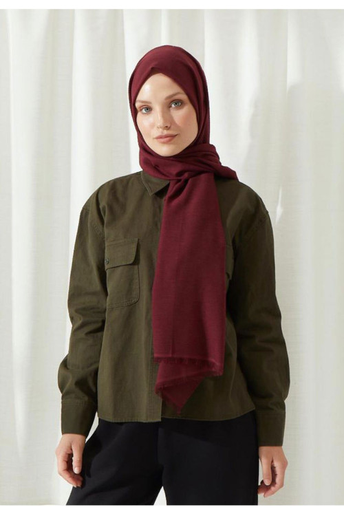 14027 Bamboo  Cotton Wrap - Claret Red