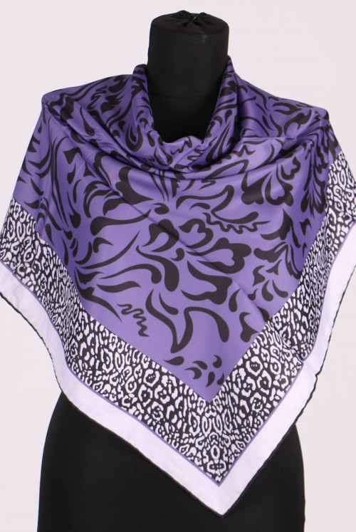 17126 Leopard Detailed Rayon Scarf - V5