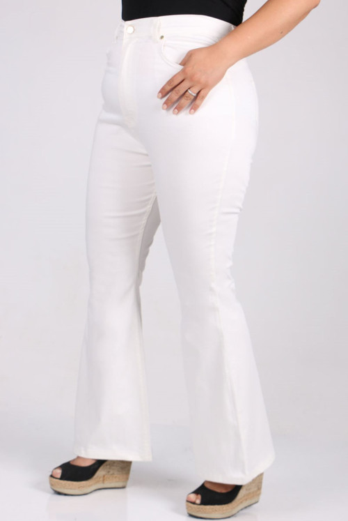 9110 Plus Size Spanish Trotter Jeans Pants - White