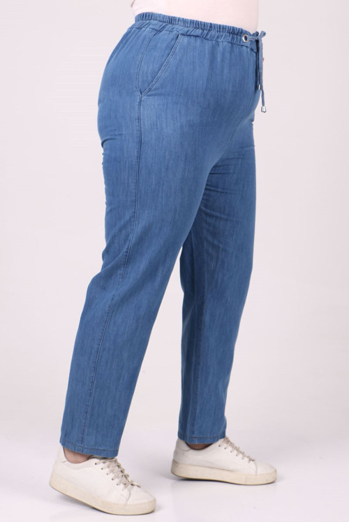 29001 Plus Size Narrow Trotter Jeans Pants - Blue