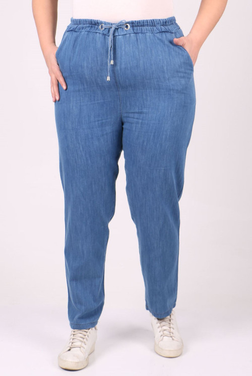 29001 Plus Size Narrow Trotter Jeans Pants - Blue
