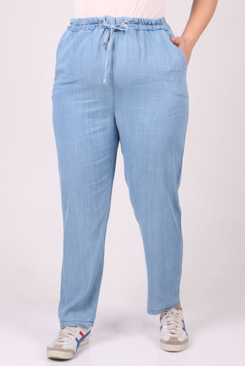 29001 Plus Size Narrow Trotter Jeans Pants - Buz Blue