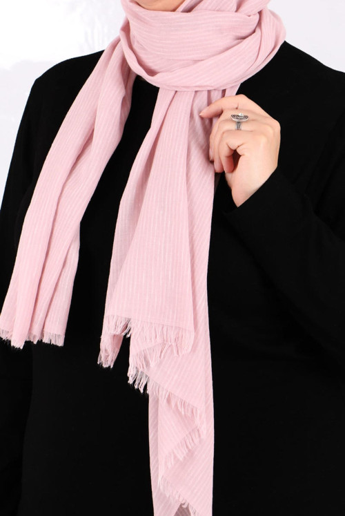 17070 Kırçıllı Cotton Wrap-Light Light Pink