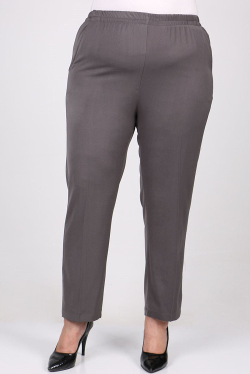 29020 Plus Size waisted Elastic Boru Trotter En Length Pants - Grey