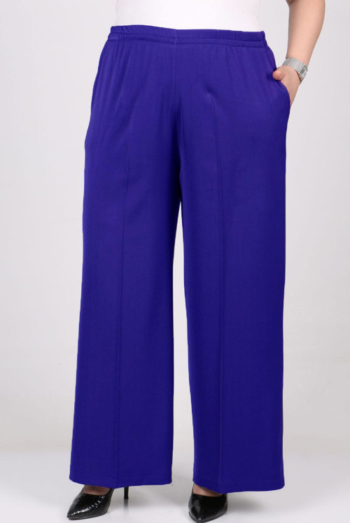 29019 Plus Size waisted Elastic En Length Lycra Pants - Saks