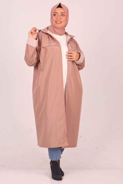 33068 Plus Size detachable Hooded Bondit Women-Jackets-Rose Kurusu