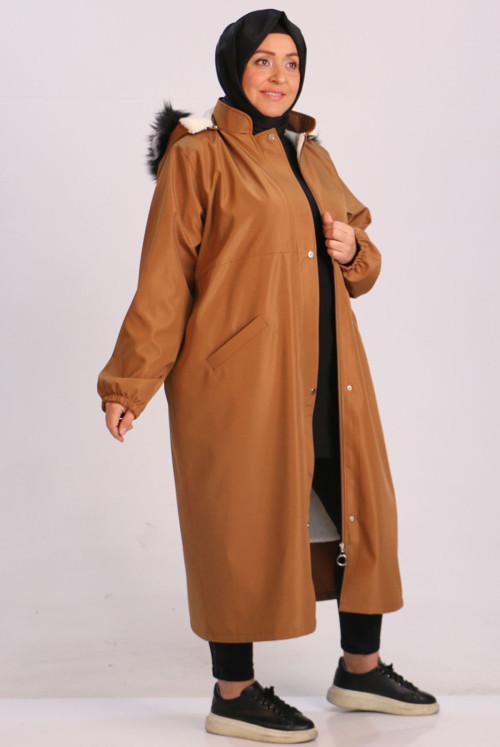 33106 Plus Size Inside Furry Bondit  Women-Jackets-Taba
