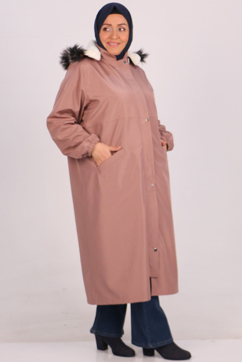 33106 Plus Size Inside Furry Bondit  Women-Jackets-Rose Kurusu