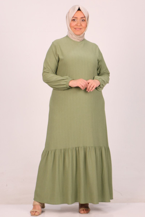 32024 Plus Size Skirt Ucu Frilly Bürümcük Dress -Nefti