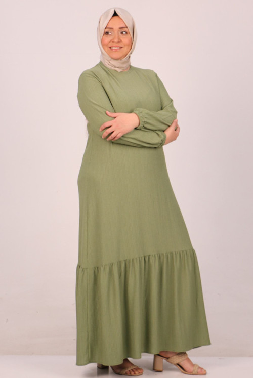 32024 Plus Size Skirt Ucu Frilly Bürümcük Dress -Nefti