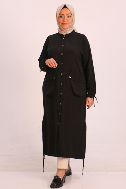 33023 Plus Size Çıtcıtlı Airobin Women-Jackets-Black