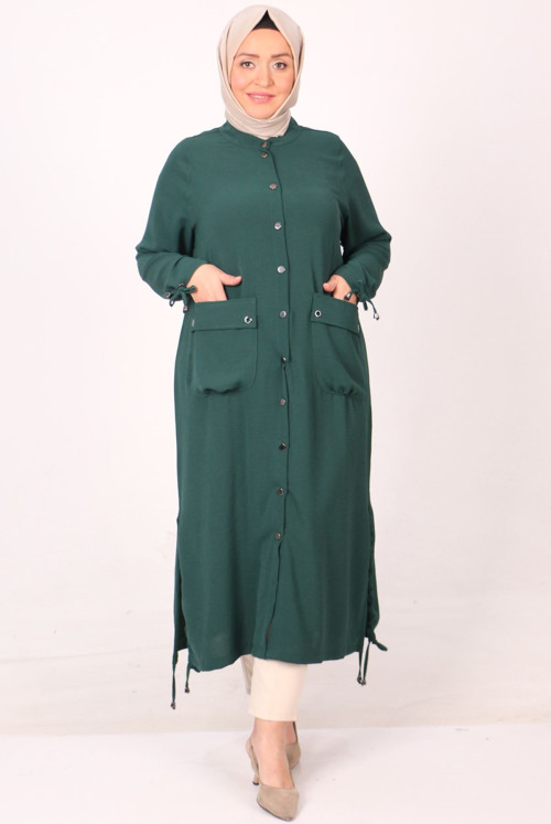 33023 Plus Size Çıtcıtlı Airobin Women-Jackets-Emerald