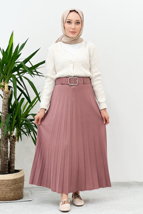 Arched Pleated Skirt TSD220915 Rose Kurusu