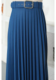 Arched Pleated Skirt TSD220915 İndigo