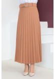 Arched Pleated Skirt TSD230113 Cinnamon
